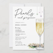 Parels en Prosecco Elegant Greenery Vrijgezellenfe Kaart (Voorkant)