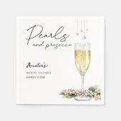 Parels en Prosecco Elegant Greenery Vrijgezellenfe Servet (Voorkant)