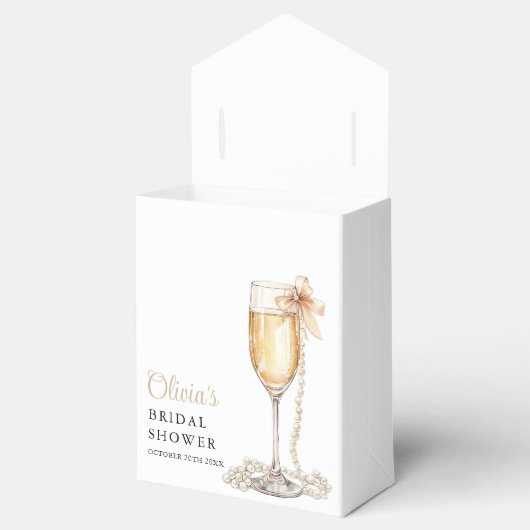 Parels en Prosecco Elegant Vrijgezellenfeest Bedankdoosjes (Geopend)