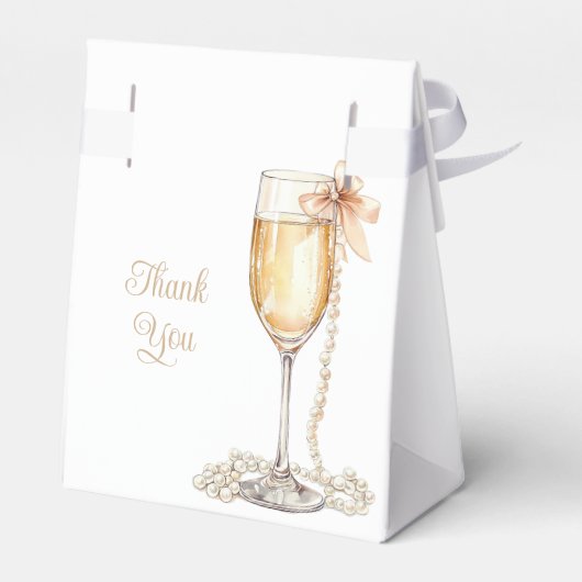 Parels en Prosecco Elegant Vrijgezellenfeest Bedankdoosjes (Achterkant)