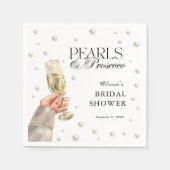 Parels en Prosecco Elegant Vrijgezellenfeest Brunc Servet (Voorkant)