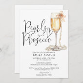 Parels en Prosecco Elegant Vrijgezellenfeest Kaart (Voorkant / Achterkant)