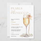 Parels en Prosecco Elegant Vrijgezellenfeest Kaart (Voorkant)