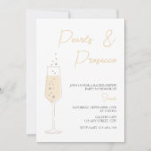 Parels en Prosecco Elegant vrijgezellenfeest Kaart (Voorkant)