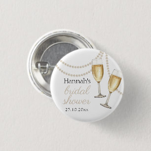Parels en prosecco Elegant vrijgezellenfeest Ronde Button 3,2 Cm