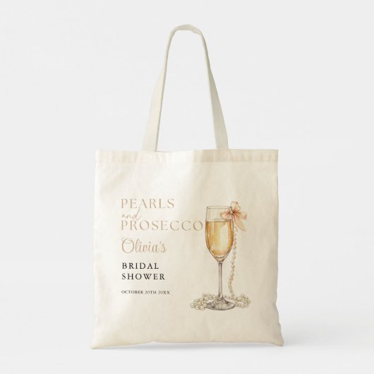 Parels en Prosecco Elegant Vrijgezellenfeest Tote Bag (Achterkant)