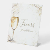 Parels en Prosecco Favorieten Reclamebord Met Voetstuk (Voorkant)