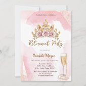 Parels en Prosecco Floral Crown Pensioen Kaart (Voorkant)