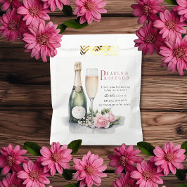 Parels en Prosecco Floral Elegant Vrijgezellenfees Bedankzakje