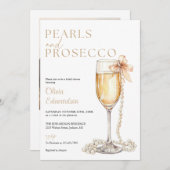 Parels en Prosecco Foto QR Code Vrijgezellenfeest Kaart (Voorkant / Achterkant)