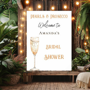 Parels en Prosecco gouden Vrijgezellenfeest welkom Poster