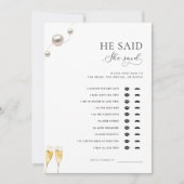 Parels en Prosecco Hij zei dat ze douche spel zei Kaart (Voorkant)