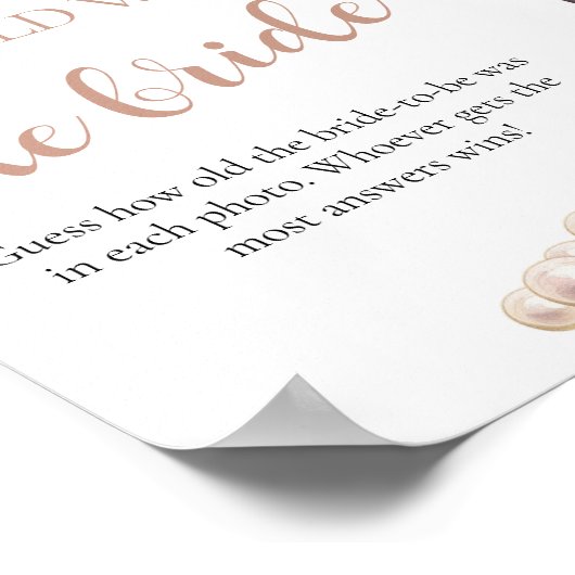 Parels en Prosecco Hoe oud was de bruid spel Poster (Hoek)