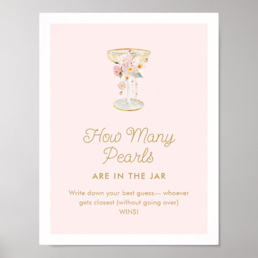 Parels en Prosecco Hoeveel Parels Spel Poster (Voorkant)