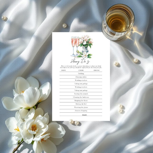 Parels en Prosecco Honey Do's Vrijgezellenfeest Ga (Pearls and Prosecco Honey Do’s Bridal Shower Game)