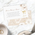 Parels en Prosecco Informatiekaartje<br><div class="desc">Verhoog uw feest met onze Pearls en Prosecco 'Please Bring a Recipe' Behuizing Kaart. Met delicate waterverf boho chique crème en bruine bloemen versierd met mooie parels en goudstoffige champagneglazen, straalt dit collectie tijdloze verfijning uit. Perfect voor een champagne brunch affaire, dit collectie zet de toon voor een onvergetelijke bijeenkomst...</div>