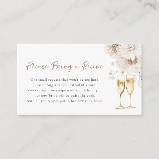 Parels en Prosecco Informatiekaartje (Voorkant)