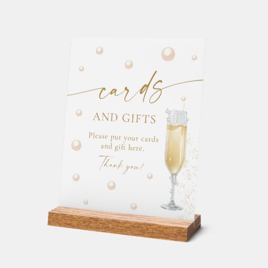 Parels en Prosecco Kaarten en geschenken Acryl Bord (Hoek)