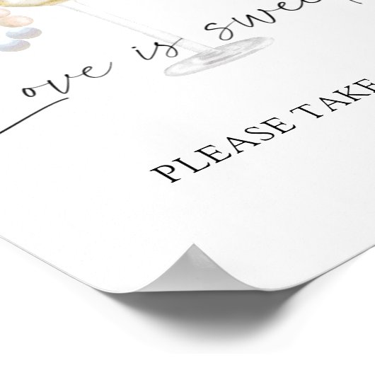 Parels en Prosecco Liefde is zoet Poster (Hoek)