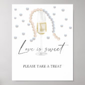 Parels en Prosecco Liefde is zoet Poster (Voorkant)