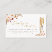 Parels en Prosecco met Bloemen Display Douche Informatiekaartje (Voorkant)