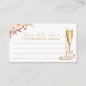 Parels en Prosecco met Floral Date Nachtideeën Informatiekaartje (Voorkant)