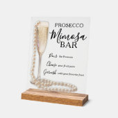 Parels en Prosecco Mimosa Bruidsfeest  Acryl Bord (Hoek)