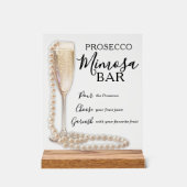 Parels en Prosecco Mimosa Vrijgezellenfeest Acryl Bord (Voorkant)