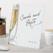 Parels en Prosecco minimale moderne kaarten Reclamebord Met Voetstuk (Insitu)