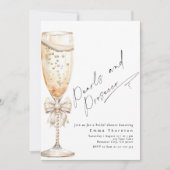 Parels en Prosecco minimalistisch Vrijgezellenfees Kaart (Voorkant)