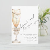 Parels en Prosecco minimalistisch Vrijgezellenfees Kaart (Staand voorkant)