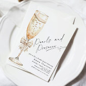 Parels en Prosecco minimalistisch Vrijgezellenfees Kaart