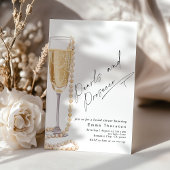 Parels en Prosecco minimalistisch Vrijgezellenfees Kaart