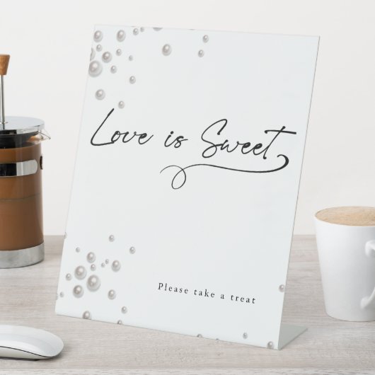 Parels en Prosecco minimalistisch vrijgezellenfees Reclamebord Met Voetstuk (Insitu)