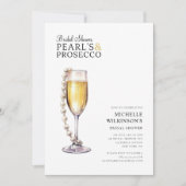 Parels en Prosecco Modern Minimal vrijgezellenfees Kaart (Voorkant)