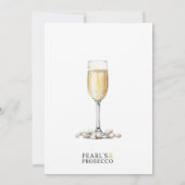 Parels en Prosecco Modern Minimal vrijgezellenfees Kaart (Achterkant)