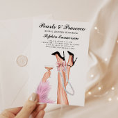 Parels en Prosecco Modern Vrijgezellenfeest Kaart