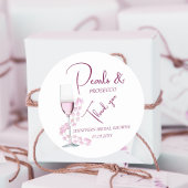 Parels en Prosecco Moderne Dankjewel Bruidsfeest Ronde Sticker