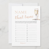 Parels en Prosecco Naam Dat Tune Bruidsspel Kaart (Voorkant)