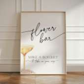 Parels en Prosecco Neutral Flower Bar Favorieten Reclamebord Met Voetstuk