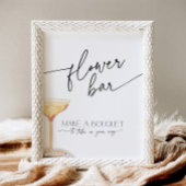 Parels en Prosecco Neutral Flower Bar Favorieten Reclamebord Met Voetstuk