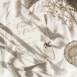Parels en Prosecco Neutral Script-Vrijgezellenfees Kaart