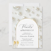 Parels en Prosecco ophisticeerd Vrijgezellenfeest Kaart (Voorkant)