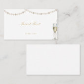 Parels en Prosecco Place Card Naam Food Label (Voorkant / Achterkant)