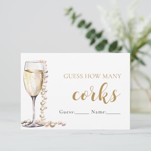 Parels en Prosecco raden hoeveel kurken spel Informatiekaartje (Staand voorkant)