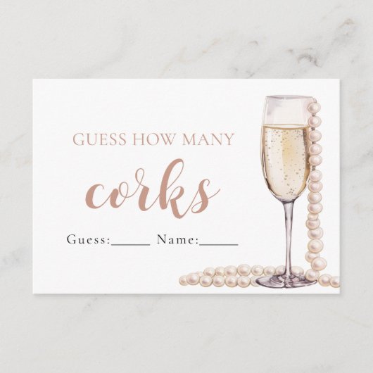 Parels en Prosecco raden hoeveel kurken spel Informatiekaartje (Voorkant)