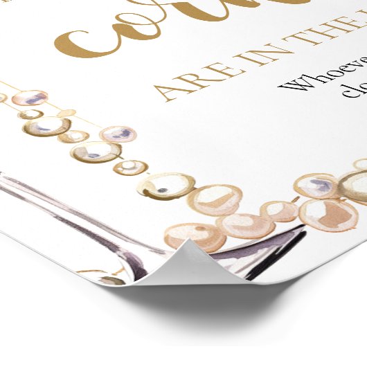 Parels en Prosecco raden hoeveel kurken spel Poster (Hoek)