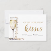 Parels en Prosecco raden hoeveel kussen spel Kaart (Voorkant)