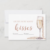 Parels en Prosecco raden hoeveel kussen spel Kaart (Voorkant)