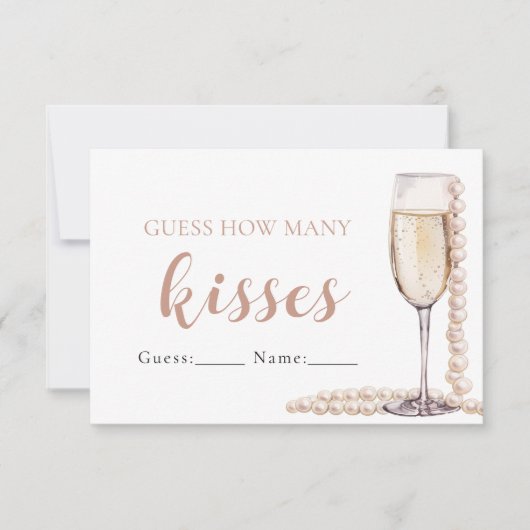 Parels en Prosecco raden hoeveel kussen spel Kaart (Voorkant)